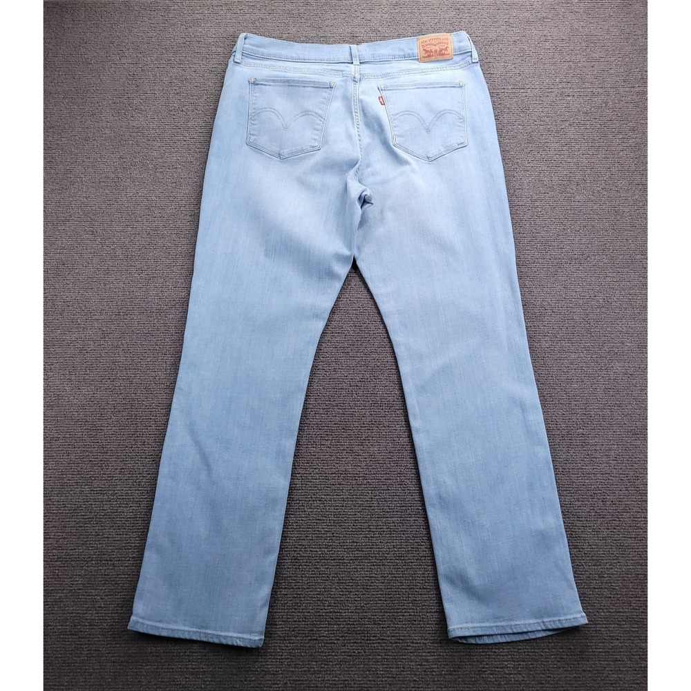 LEVIS Jeans Womens Size 32 Classic Straight Leg Light Wash Stretch Denim 34x29